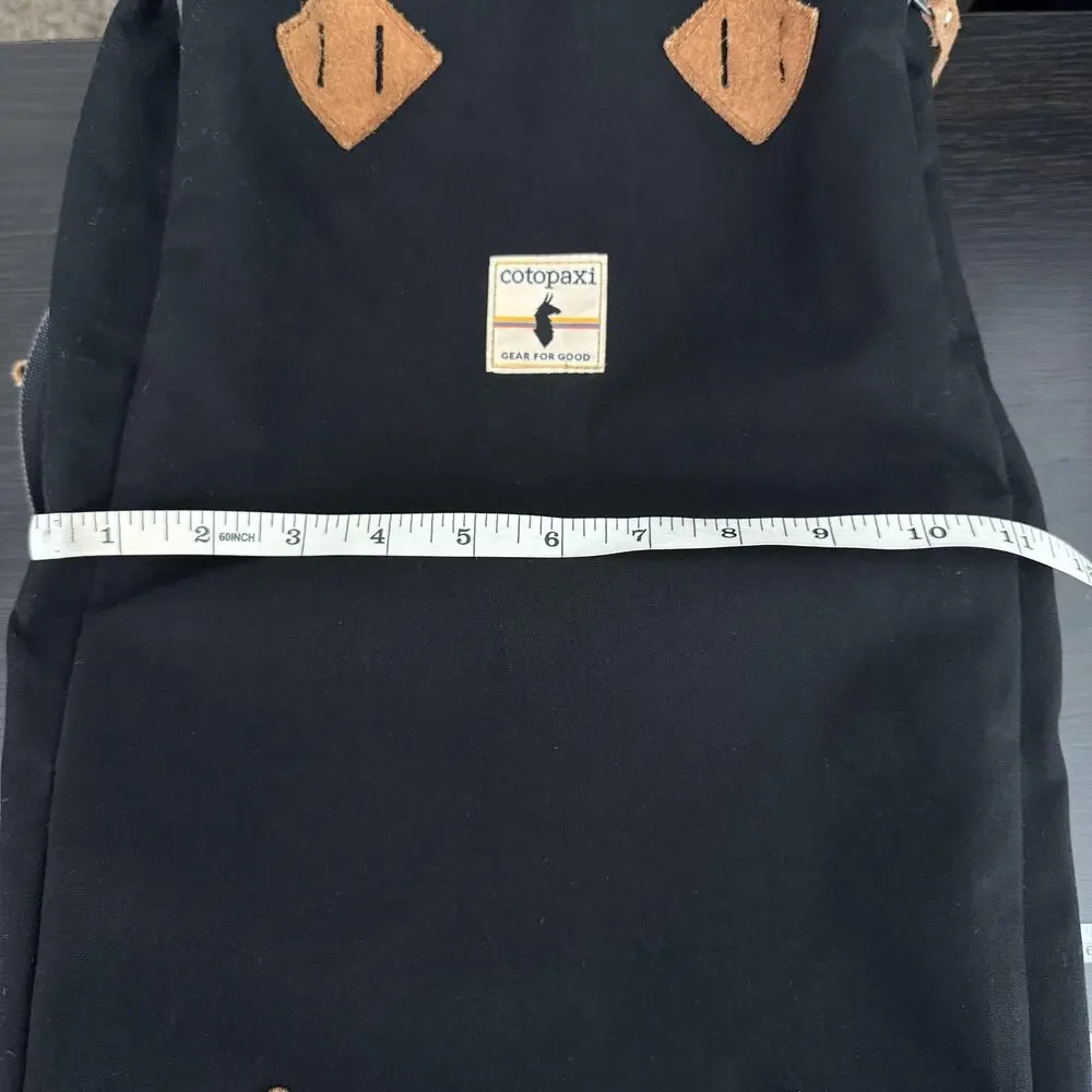cotopaxi Black Backpack with Brown Accents